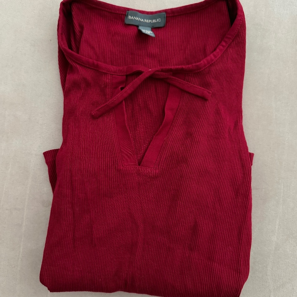 Banana Republic Cotton Long Sleeve Ribbed Top - XS - Picture 4 of 4